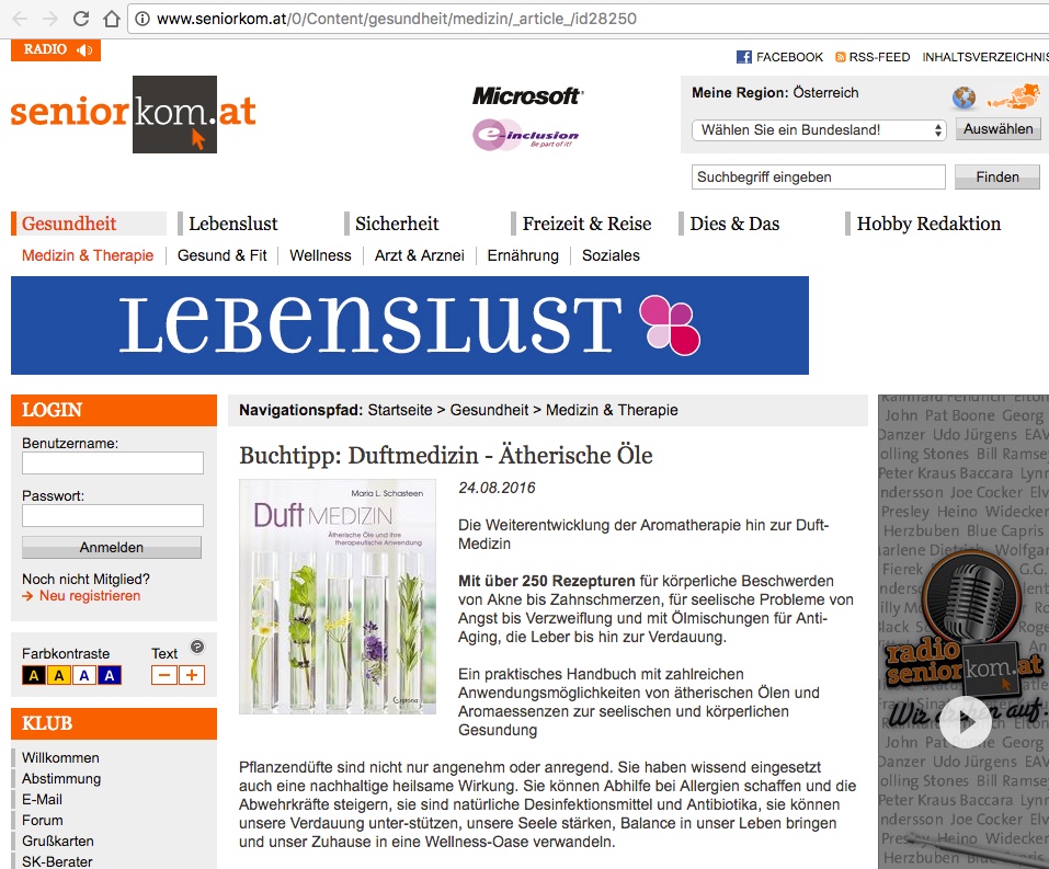 Duftmedizin auf SeniorKom